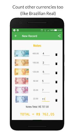 Coins and Notes Counter (USD, EUR & BRL) screenshot 6