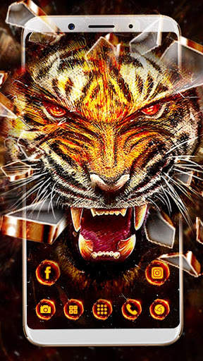 Fire Tiger Launcher Theme Live HD Wallpapers скриншот 1