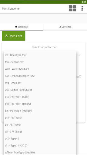 Font Converter - Convert OTF t screenshot 1