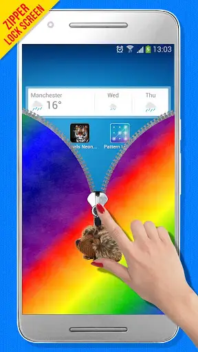 Rainbow Zipper Lock Screen screenshot 4