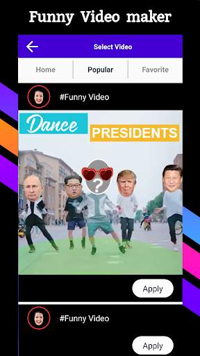 Funny Face Dance Video Maker with musics and songs screenshot 1