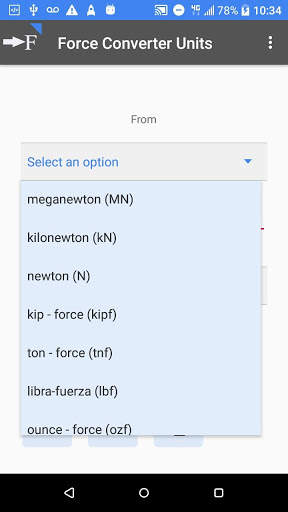 Conversion of force units 2 تصوير الشاشة