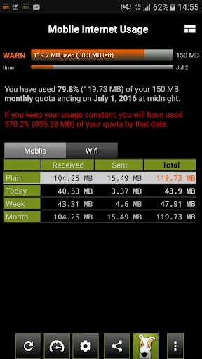 3G Watchdog - Data Usage скриншот 3
