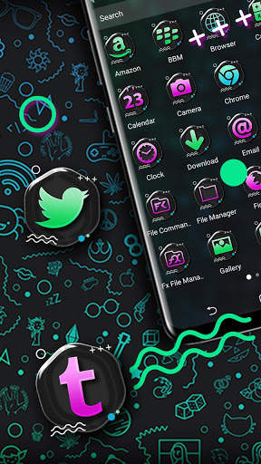 Neon Pattern Launcher Theme screenshot 2