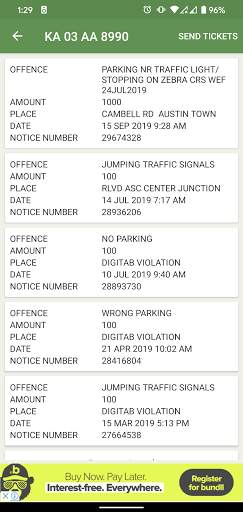 Traffic Bangalore: Check Fines screenshot 3