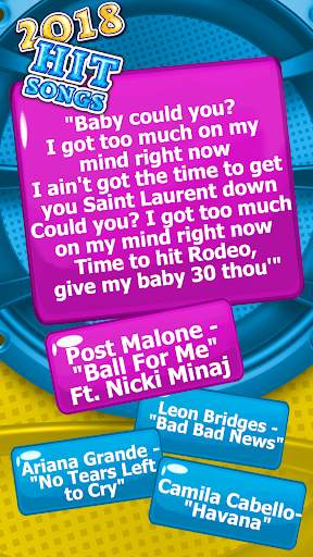 Guess The Song Lyrics Quiz 2018 screenshot 5