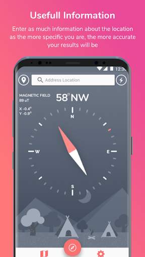 Digital compass - Map compass & Windy map 4 تصوير الشاشة