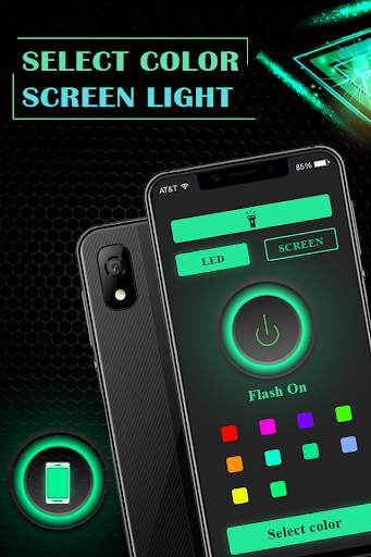 Color Screen Flashlight :  Flash on Call & SMS screenshot 1