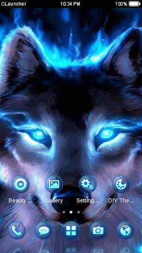 Wolf Blue Flames Theme Meizu 4 تصوير الشاشة