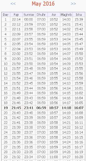 Monthly Prayer Timetable screenshot 1