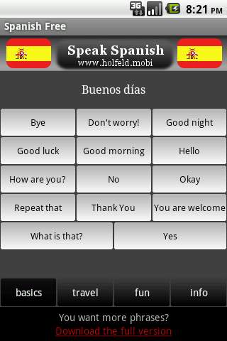 Speak Spanish Free screenshot 1