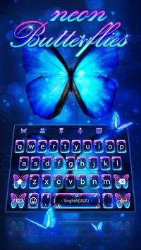 Neon Butterflies Keyboard Theme screenshot 2