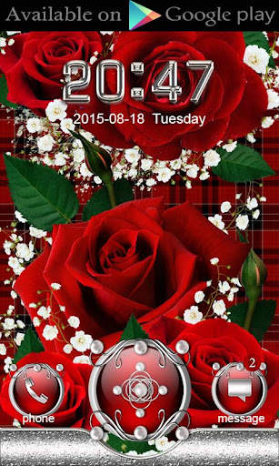 Red Roses Go Launcher  Theme screenshot 4