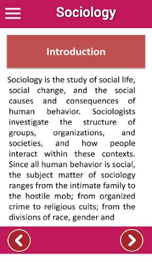 Sociology - An educational app for students скриншот 1