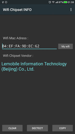 Wifi ChipSet Info screenshot 1