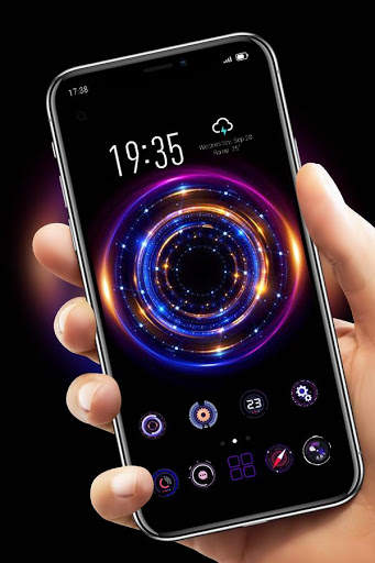 Colorful Tech theme one plus 7 pro launcher screenshot 2