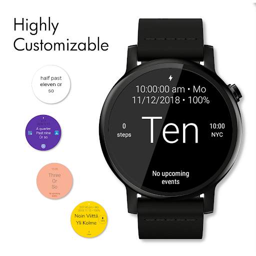 Twelveish - Customizable Text Watch Face for Wear screenshot 1