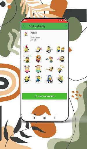 Cartoon minion chat sticker screenshot 2