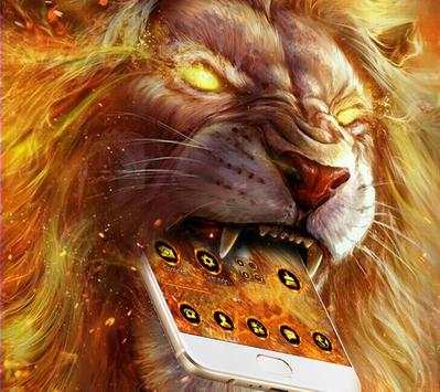 Gold Vivid Blustering Lion Theme screenshot 3