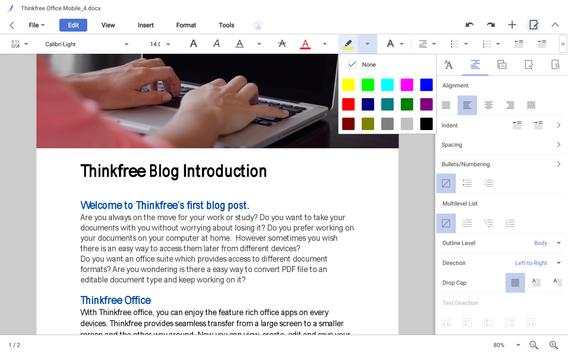 Thinkfree Office screenshot 11