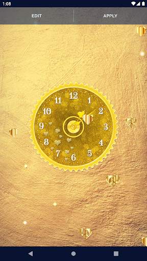 Gold Glitter Clock Wallpaper screenshot 5