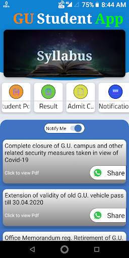 GU Students App screenshot 1
