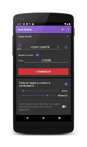 Auto Redial (Appel automatique) screenshot 1