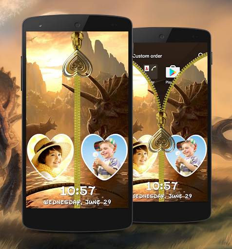 Dinosaur Zipper Lock Screen 4 تصوير الشاشة