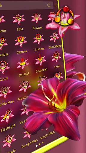 Red Lily Flower Theme screenshot 2