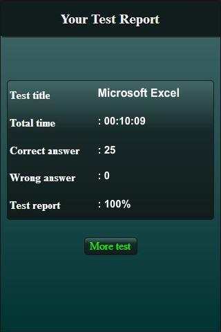Free Microsoft Excel Test screenshot 6