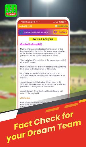 ProTeam11- Fantasy SL GL Team prediction tips news screenshot 7
