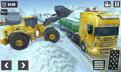 Offroad Snow Trailer Truck Driving Game 2020 screenshot 4