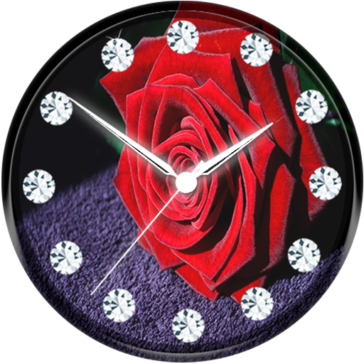 Red Rose Clock Wallpaper icon