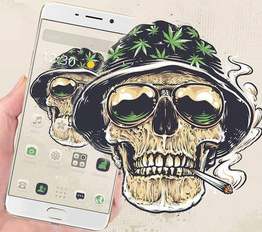 Smoking Warrior Helmet Skull Theme screenshot 1