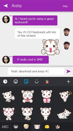 GO Keyboard Kitty Sticker screenshot 3