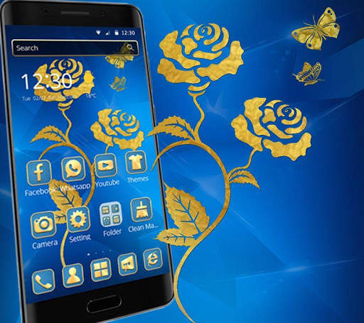 Blue Golden Rose Theme screenshot 3