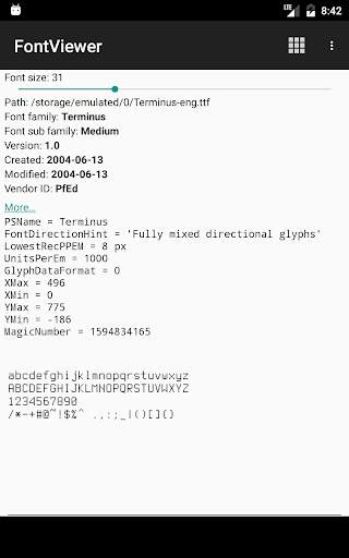 Font viewer screenshot 4