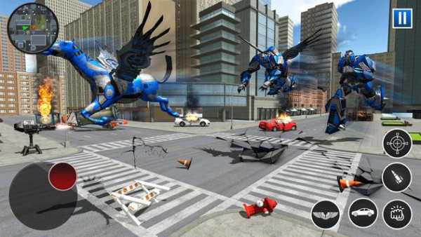 US Police Robot Car Flying Horse Simulator Game screenshot 2