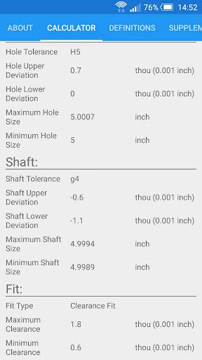 Fit Tolerance ANSI screenshot 2