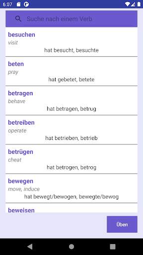 German Verbs Past Prepositions 2 تصوير الشاشة