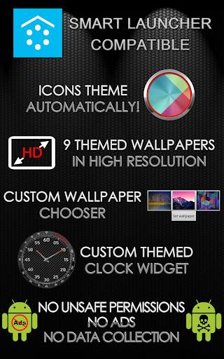 Smart Launcher Theme Carbon screenshot 9