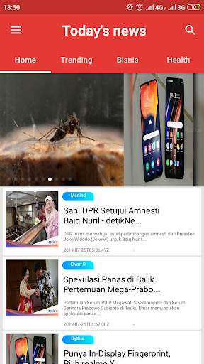 Today's news screenshot 2