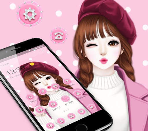 Pink Sweet Girl Love Theme screenshot 1