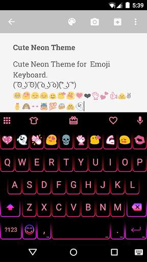 Cute Neon Emoji Keyboard Theme स्क्रीनशॉट 8