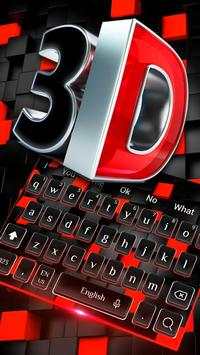 3D Red Black Keyboard Theme screenshot 1