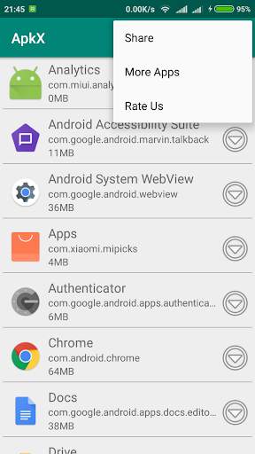 ApkX - Fastest way to eXtract and Share APK screenshot 5