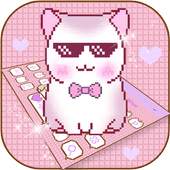 Theme Cute Pixel Cat Keyboard 10001003