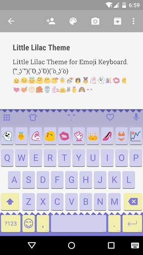 Little Lilac Emoji Keyboard स्क्रीनशॉट 1