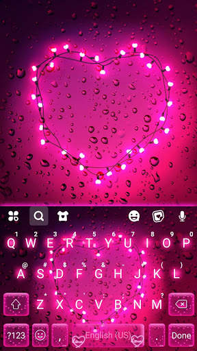 Neon Streaks Heart Keyboard Background screenshot 5