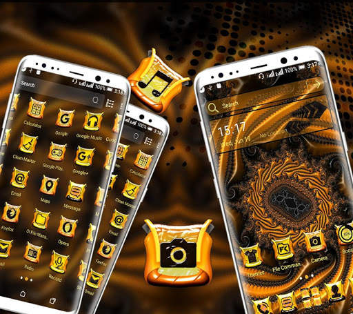 Golden Fractal Shape Launcher Theme screenshot 3